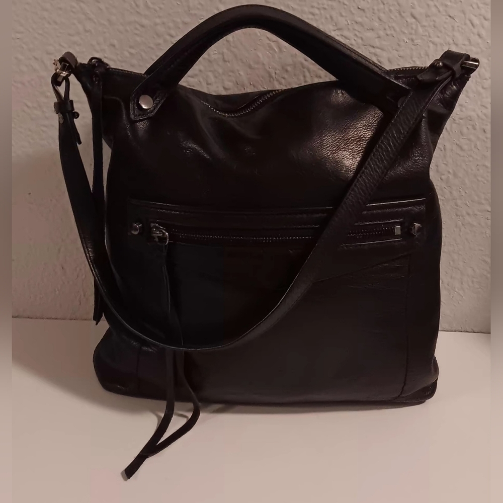 Botkier Bag Black Leather Hobo Messenger handbag